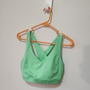 Lululemon Green Sports Bra with Crisscross Back Size 12